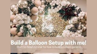 BALLOON GARLAND TUTORIAL | UBACKDROP SHIMMER WALL | Create a full balloon photo backdrop with me!