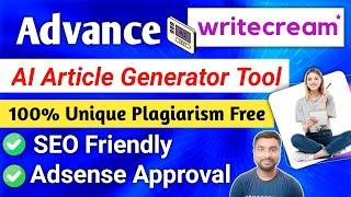 Free AI Unique Article Generator Tool 2024 | Free Article Generator Tool Online | Writecream