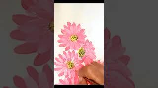 Easy flowers painting #acrylicpainting #diy#ytshorts #shorts#utbaartandcraft