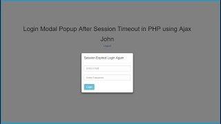 Login Modal Popup After Session Timeout in PHP using Ajax