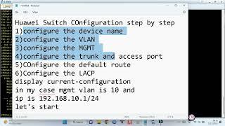 Huawei switch configuration step by step