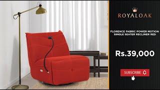 Royaloak | Florence Fabric Power Motion Single Seater Recliner Red
