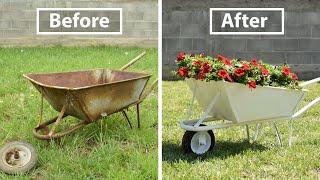 Old and Rusty Wheelbarrow Restoration