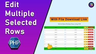 How to edit multiple rows using PHP || Update Multiple Selected Records using PHP ||#codingstudio