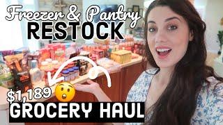 $1,089 FREEZER AND PANTRY RESTOCK GROCERY HAUL! Large Family Food