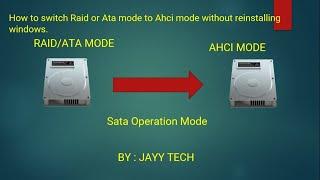 How to switch Raid or Ata mode to Ahci mode without reinstalling windows.