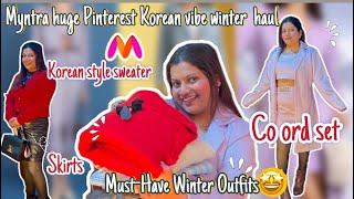 Winter Outfit Ideas for 2025 | Myntra Huge Haul with Korean Co-Ords & Sweaters | Trendy Looks