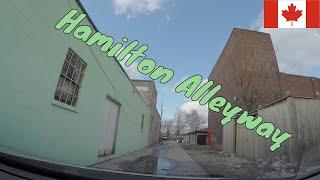 Driving on back alleyways in trashy ghetto neighbourhoods of Hamilton, Ontario (Barton at Sherman)