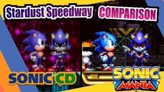 Sonic Mania and Sonic CD (Stardust Speedway Zone) Side by Side Comparison