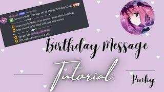 ⟿ How to setup birthday message with mantaro | Tutorial | pinky