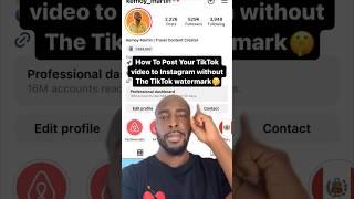 Repost your TikTok videos without the ugly watermark  #contentcreator #socialmedia #influencer