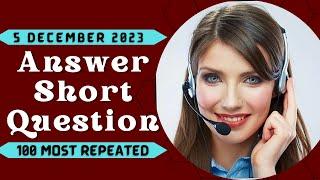 PTE Answer Short Question - DECEMBER 2023 - Most Repeated