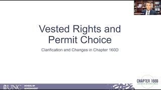 160D Vested Rights and Permit Choice