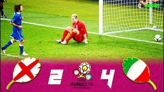 England 0 (2) - (4) 0 Italy - Pirlo's Legendary Panenka - EURO 2012 - Extended Highlights - FHD