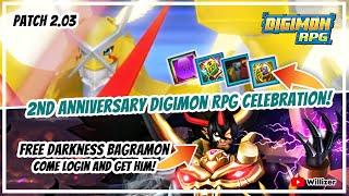 Digimon RPG - 2nd Anniversary, Shoutmon X7 Superior Mode, Free Darkness Bagramon and Patch 2.03!