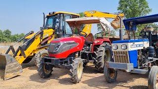 New Jcb 3dx Eco Machine Loading Red Mud In Mahindra and Swaraj Tractor | Jcb and Tractor Cartoon