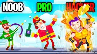 NOOB против PRO против HACKER в BOWMASTERS!? (ВСЕ ПЕРСОНАЖИ!)