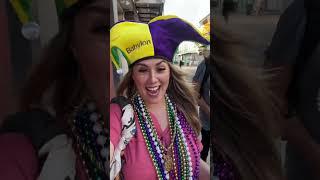 Our first Mardi Gras experience EVER! Excited to be in this awesome city! Now onto the BIG parade!️