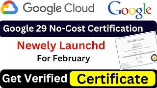 Google 29 No-Cost Certification | Google Certification | Verified Certificate