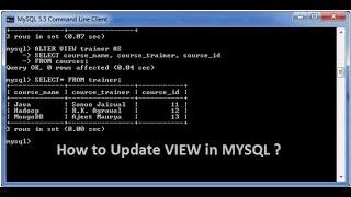 How to update VIEW in MySQL ?