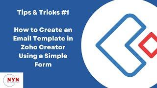 How to Create an Email Template in Zoho Creator Using a Simple Form