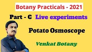 Botany Practicals | Part C | Live Experiments | Osmosis by Potato Osmoscope