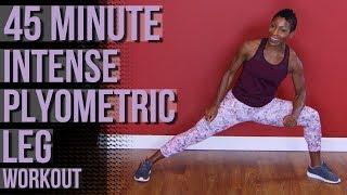 45 Minute Intense Plyometric Leg Workout | Cardio Leg, Thigh & Glute  Killer| Cardio | No Weights