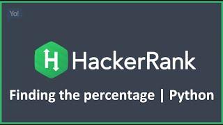 Finding the percentage | Hacker rank Solution in Python