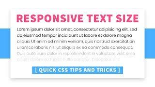 Responsive Font Size | CSS vw Unit