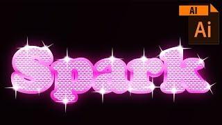 Bling Bling 3D Spark Text Effect Adobe illustrator CC Tutorial | Full HD