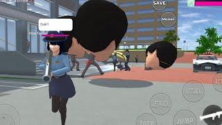 POLICE RINA TAMAKI ‍️ YAKUZA OFFICE HIMAWARI BIG HEAD Part 3 || GAME SAKURA SCHOOL SIMULATOR