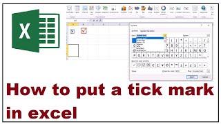 how to put a tick mark in excel 2019