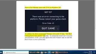 Fix Valorant error code 33/43 on Windows 10