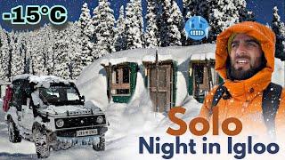 Solo Night in the Snowy Mountains || Heavy Snowfall || Doodhpathri Kashmir || The Umar