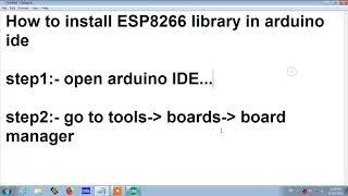 How to install ESP8266 library in arduino IDE