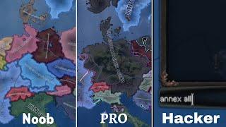 Hoi4 Noob vs Pro vs Hacker