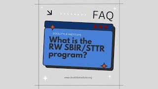 HubTalk: "What is the RW SBIR/STTR program"