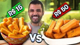 POLENTA FRITA DE 50 REAIS VS 15 REAIS! CARO VS BARATO - ANGU DE RICO