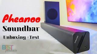 Pheanoo P27 Soundbar With Subwoofer Unboxing and Test