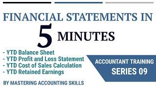 Financial Statements In 5 Minutes | Accountant Training | Series 09 | By Mastering Accounting Skills