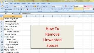 Removing Unwanted Spaces In Microsoft Excel