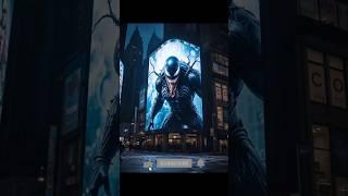 Venom miraculously jumps out of the billboard and smashes everything #marvel #ai #superhero