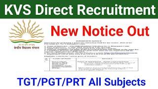 KVS TEACHER NEW VACANCY 2024 NOTICE OUT/ No Application Fee/#kvsvacancy2024notification