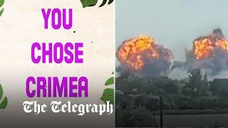Crimea explosion: Ukraine warns Russian tourists to go home in bizarre video