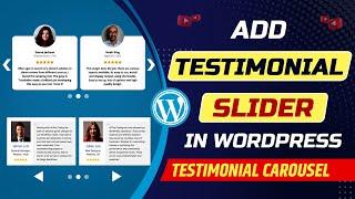 How to add testimonial slider in WordPress website | Create testimonial slider carousel in WordPress