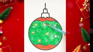 Christmas decorating ball drawing | Tangling christmas balls art |  Merry christmas 