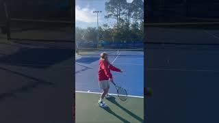 Watch 8 year old Lane SERVE!!! Rick Macci style!