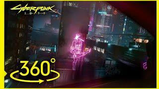 Cyberpunk 2077 in VR - Flight over Night City 360°