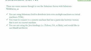 WebDriver and the Selenium-Server