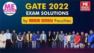 GATE 2022 | LIVE Exam Solutions | Afternoon Session | Mechanical Engg.| By MADE EASY Faculty Panel